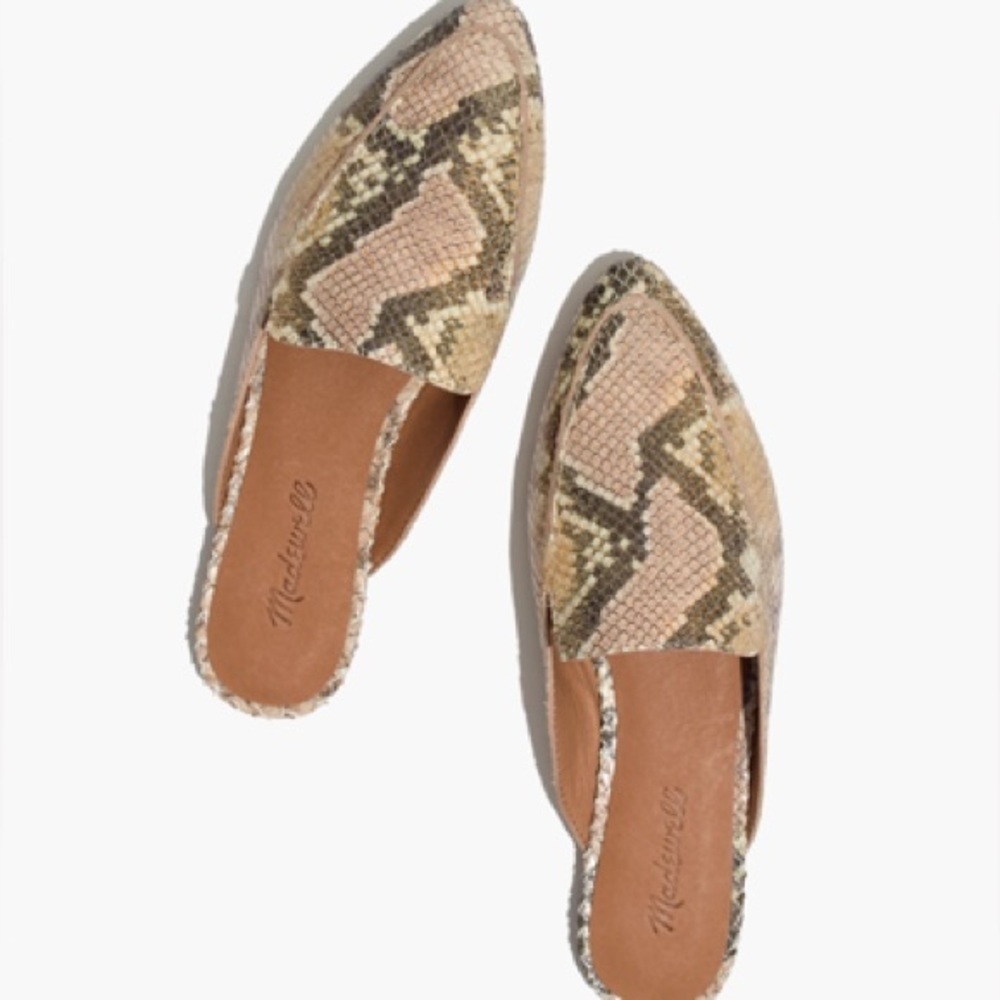 MADEWELL | THE FRANCES SKIMMER MULE IN SNAKE EMBOSSED LEATHER